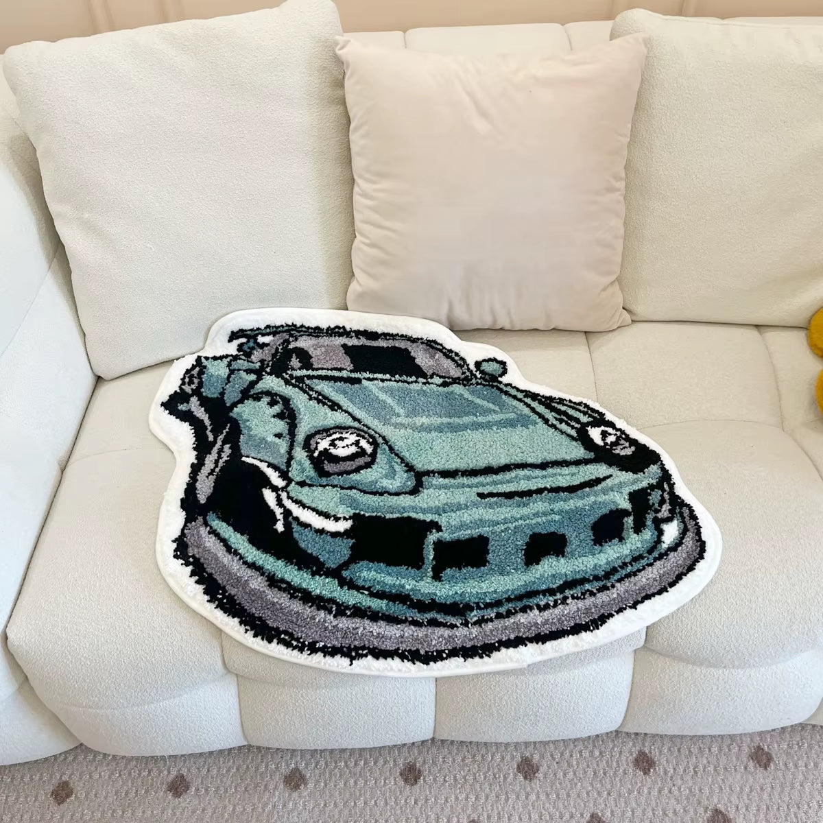 Enthusiast Racing Car Shaped Tufting Rug Soft Tufted An-Slip Floormat Sofa Feet Mat Carpet Entrance Doormats Absorbent