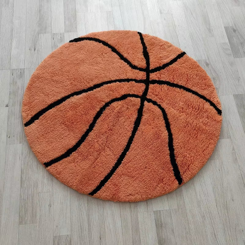 Fluffy Basketball Rug Funky Kids Room Rug Aesthetic Bedroom Rug Tufted Bath Rug Soft Decorative Home Decor Mat Teen Gifts