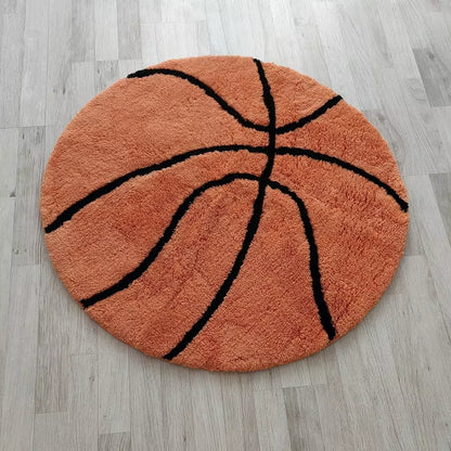 Fluffy Basketball Rug Funky Kids Room Rug Aesthetic Bedroom Rug Tufted Bath Rug Soft Decorative Home Decor Mat Teen Gifts