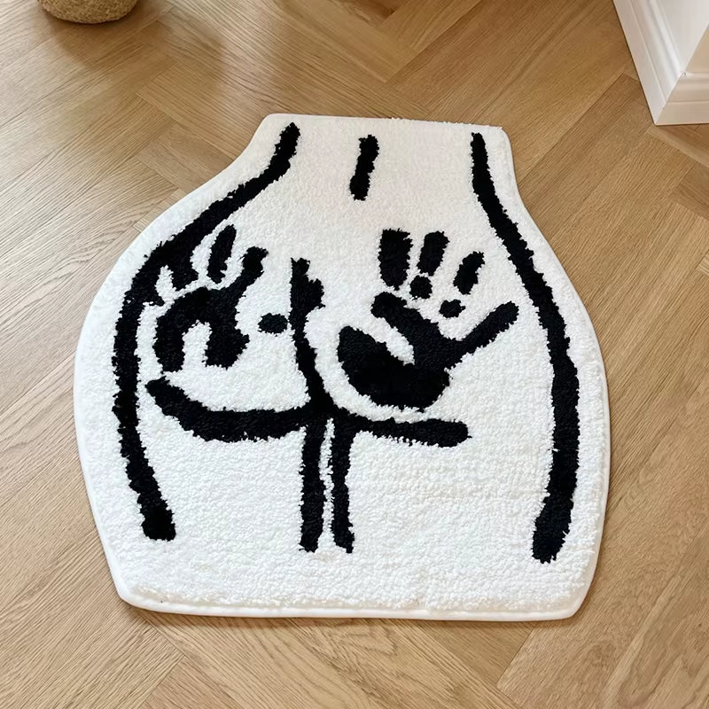 Ass Butt Carpet Soft Tufted Rug for Bathroom Non-Slip Absorb Water Plush Handmade Floormat Bedroom Kitchen Toilet Carpet