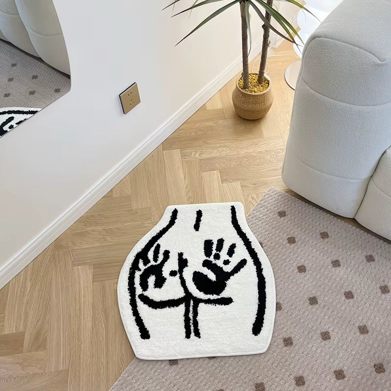 Ass Butt Carpet Soft Tufted Rug for Bathroom Non-Slip Absorb Water Plush Handmade Floormat Bedroom Kitchen Toilet Carpet