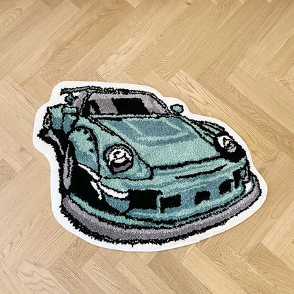 Enthusiast Racing Car Shaped Tufting Rug Soft Tufted An-Slip Floormat Sofa Feet Mat Carpet Entrance Doormats Absorbent