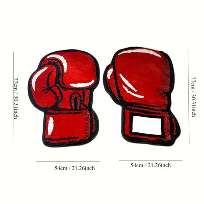Boxing Gloves Tufted Rugs Gym Rug Indoor Home Decoration Gifts Accent round Tufting Soft Rug Perfect Gift Room Decoration