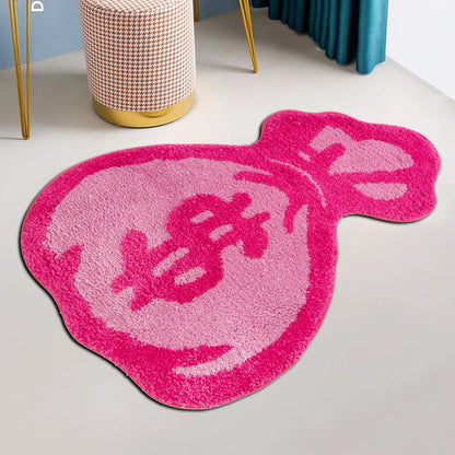 Creative Wallet Carpet, Soft Fluffy Tufted Velvet Cartoon Area Rugs, Anime Home Soft Fur Carpet Children Girls Bedroom