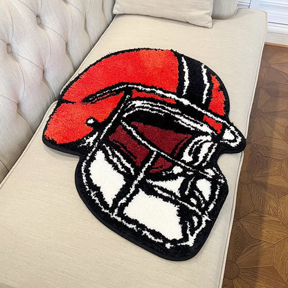 Handsome Football Helmet Tufted Rugs Bedroom Rug Soft Fluffy Bedside Carpet Floor Pad Mat Doormat Home Room Decor