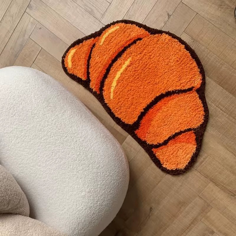 Croissant Shape Carpets for Living Bath Room Fluffy Bread Rug Home Warm Decoration Accessories Anti-Slip Floor Safety Mat
