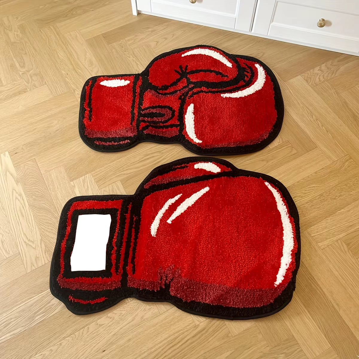 Boxing Gloves Tufted Rugs Gym Rug Indoor Home Decoration Gifts Accent round Tufting Soft Rug Perfect Gift Room Decoration