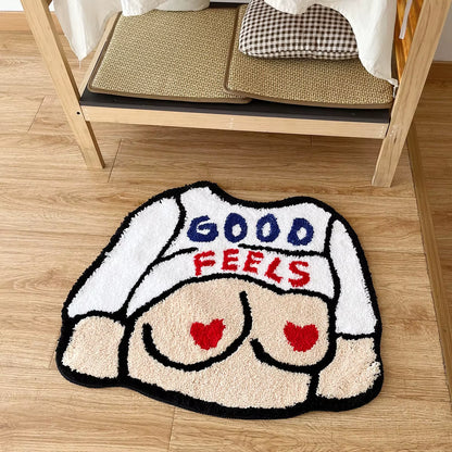 Breast Rug Bath Mat Tufted Carpet Bathroom Non Slip Absorbent Foot Mat Entrance Small Rug for Bedroom Comfortable Alfombra