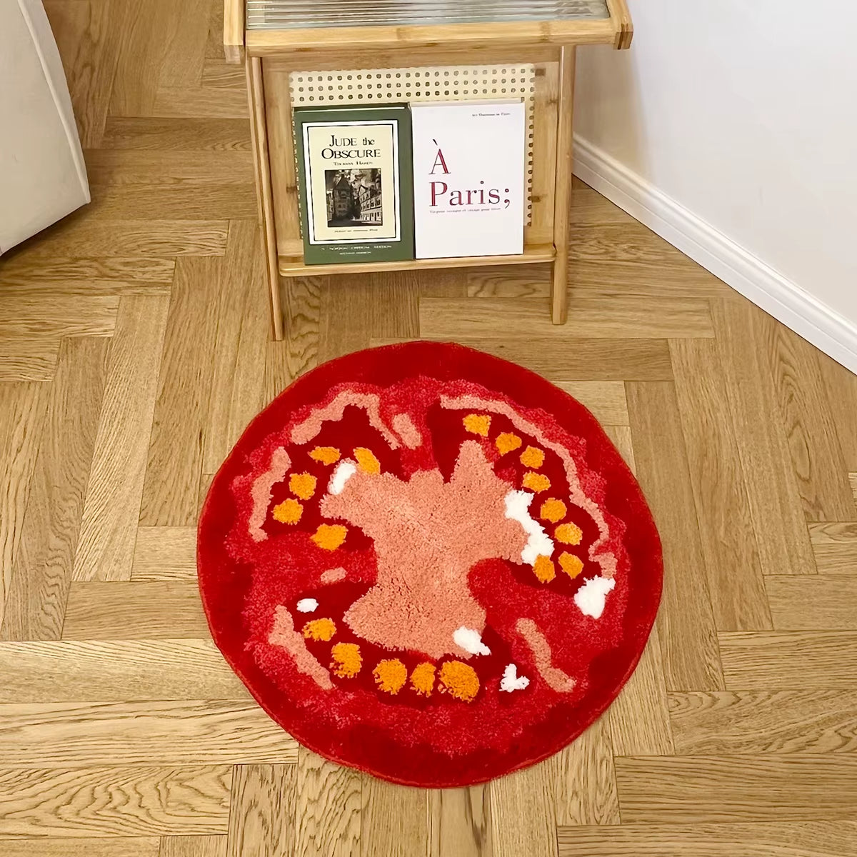Tomato Fruit Tufted Rug Cartoon Funny Pattern Rug Living Room Indoor Entrance Floor Mat Bedroom Bedside Area Decor Rugs Soft