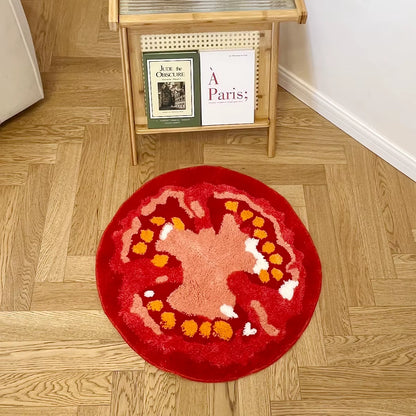 Tomato Fruit Tufted Rug Cartoon Funny Pattern Rug Living Room Indoor Entrance Floor Mat Bedroom Bedside Area Decor Rugs Soft