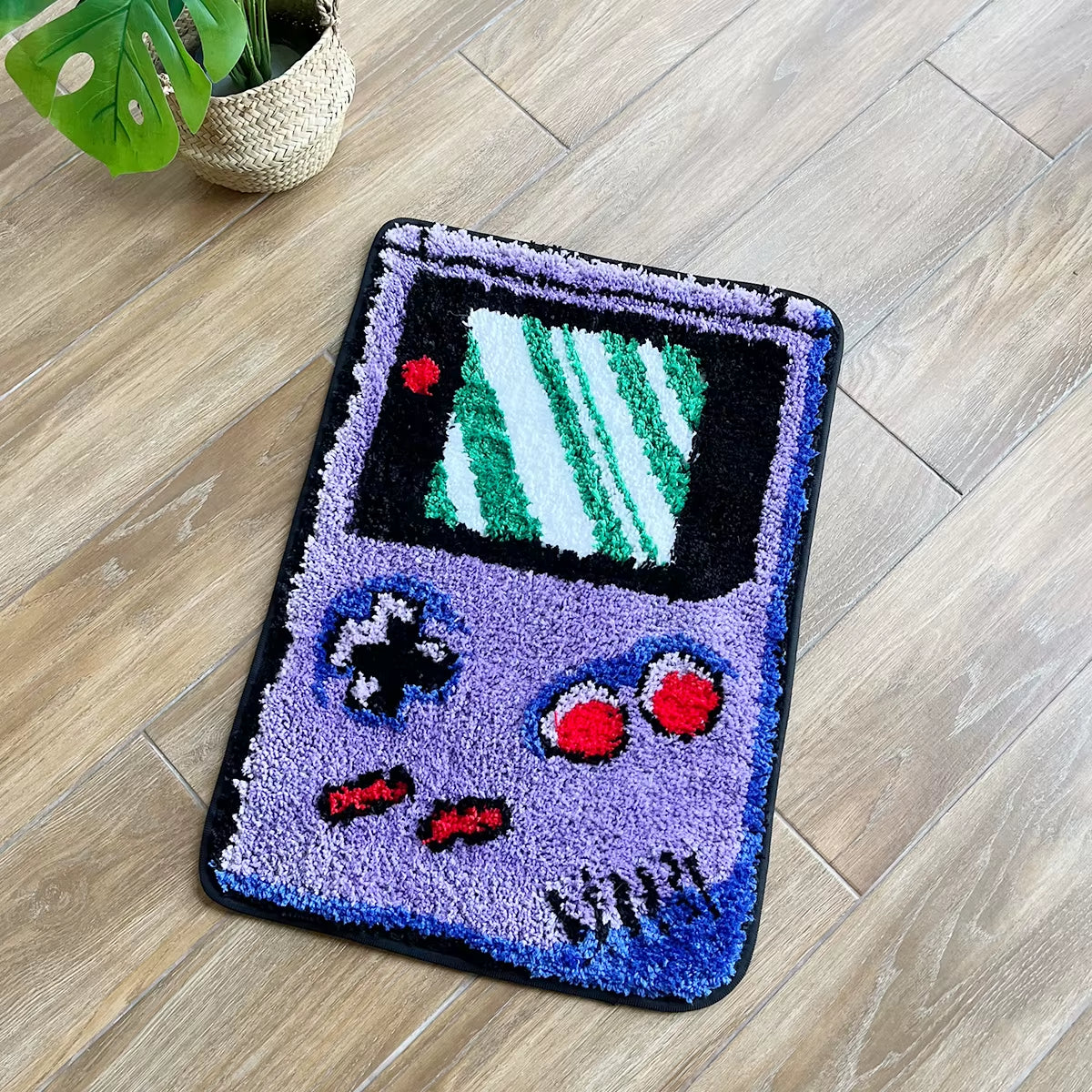 Hand-Held Game Device Tufted Rug Gameroom Funny Childhood Memories Flocking Carpet Floor anti Slip Doormat Aesthetic