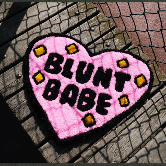 Blunt Babe Tufting Rug 100% Handmade Pink Heart Shape Tufted Rug Bathmat Bedroom Carpet Cloakroom Mat Floor Pad Home Decor
