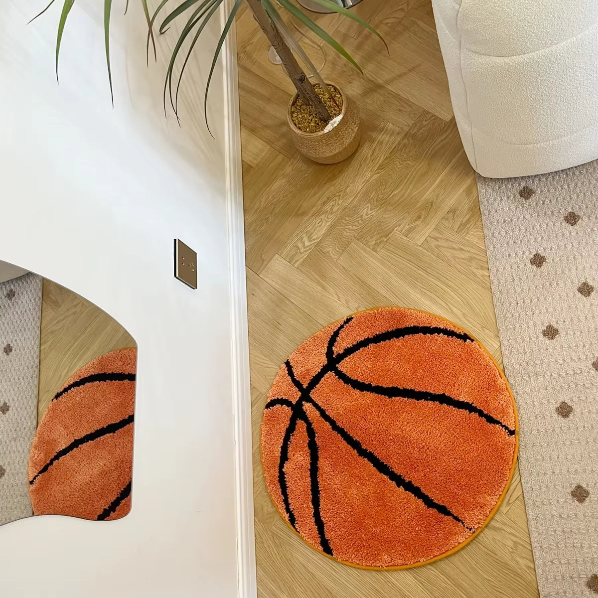 Basketball Tufted Rugs Doormat Mat Anti-Slip Kitchen Bedroom Handmade Tufted Rug Carpet Living Room Entrance Rug Home Decor