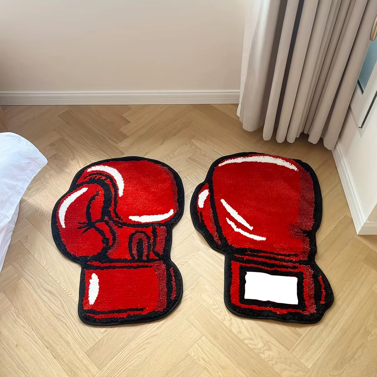 Boxing Gloves Tufted Rugs Gym Rug Indoor Home Decoration Gifts Accent round Tufting Soft Rug Perfect Gift Room Decoration