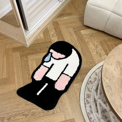 Tufting Sadness Man Rug Doormat Floor anti Slip Pad Bathroom Soft Plushy Rug Bedroom Bedside Carpet Funny Home Room Decor