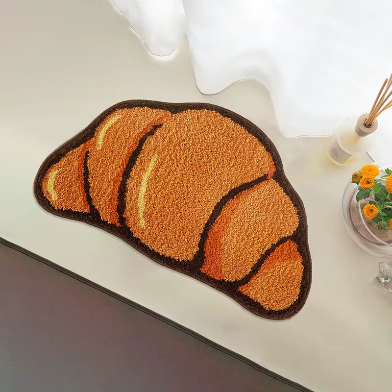 Croissant Shape Carpets for Living Bath Room Fluffy Bread Rug Home Warm Decoration Accessories Anti-Slip Floor Safety Mat