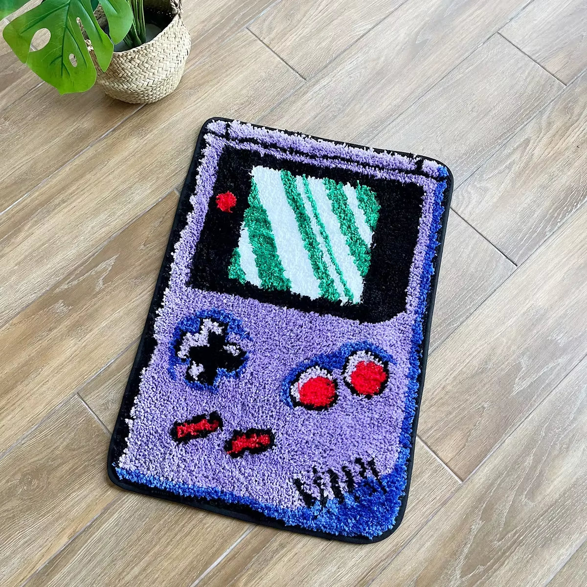 Hand-Held Game Device Tufted Rug Gameroom Funny Childhood Memories Flocking Carpet Floor anti Slip Doormat Aesthetic