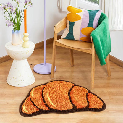 Croissant Shape Carpets for Living Bath Room Fluffy Bread Rug Home Warm Decoration Accessories Anti-Slip Floor Safety Mat