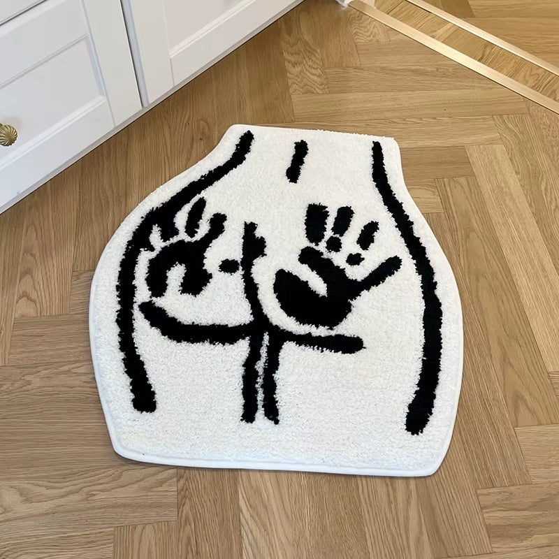 Ass Butt Carpet Soft Tufted Rug for Bathroom Non-Slip Absorb Water Plush Handmade Floormat Bedroom Kitchen Toilet Carpet