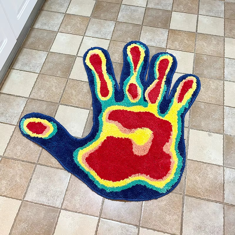 Handmade Palm Rug Shape Tufted Carpet Plush Fluffy Soft Multiple Color Home Decor Living Room Bedroom Room Aesthetic