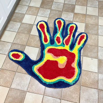 Handmade Palm Rug Shape Tufted Carpet Plush Fluffy Soft Multiple Color Home Decor Living Room Bedroom Room Aesthetic