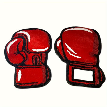 Boxing Gloves Tufted Rugs Gym Rug Indoor Home Decoration Gifts Accent round Tufting Soft Rug Perfect Gift Room Decoration