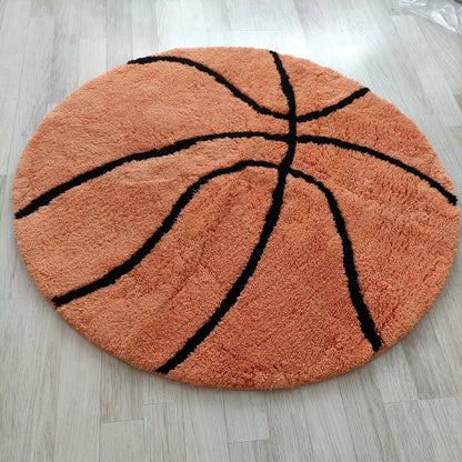Fluffy Basketball Rug Funky Kids Room Rug Aesthetic Bedroom Rug Tufted Bath Rug Soft Decorative Home Decor Mat Teen Gifts