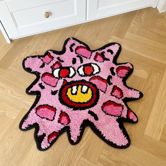 Cherry Bomb Rug Strange and Interesting Handmade Tufted Carpet Room Decor Kawaii Rug Small Rugs for Bedroom