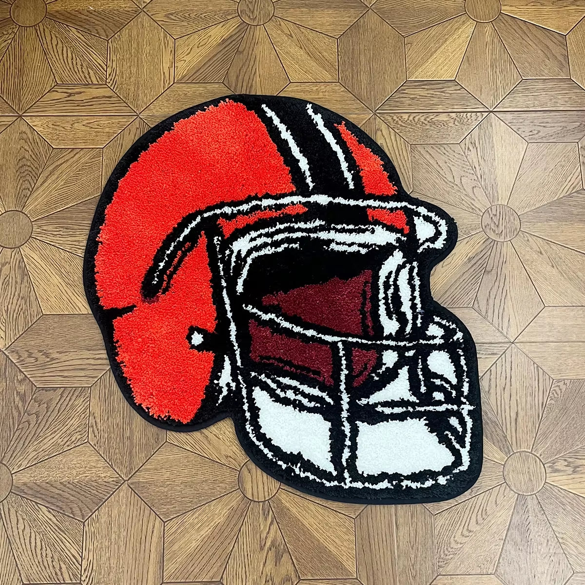 Handsome Football Helmet Tufted Rugs Bedroom Rug Soft Fluffy Bedside Carpet Floor Pad Mat Doormat Home Room Decor