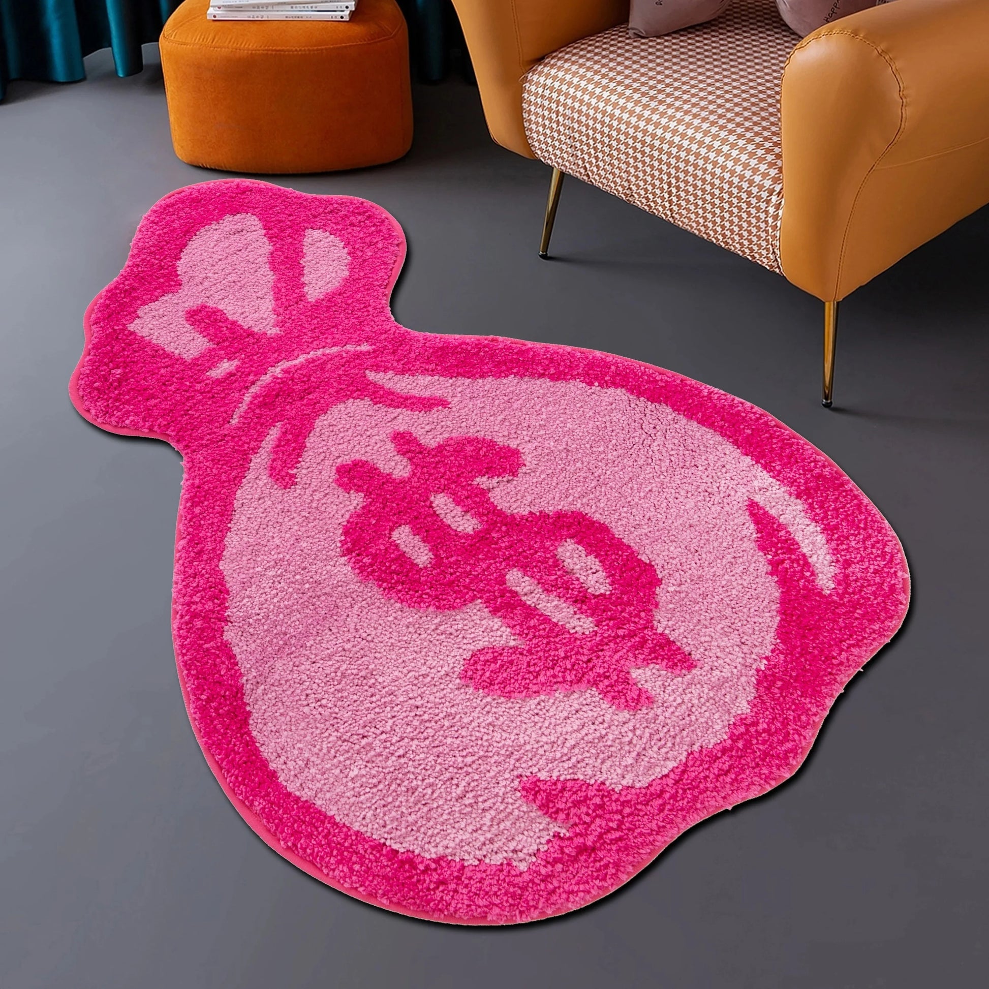 Creative Wallet Carpet, Soft Fluffy Tufted Velvet Cartoon Area Rugs, Anime Home Soft Fur Carpet Children Girls Bedroom