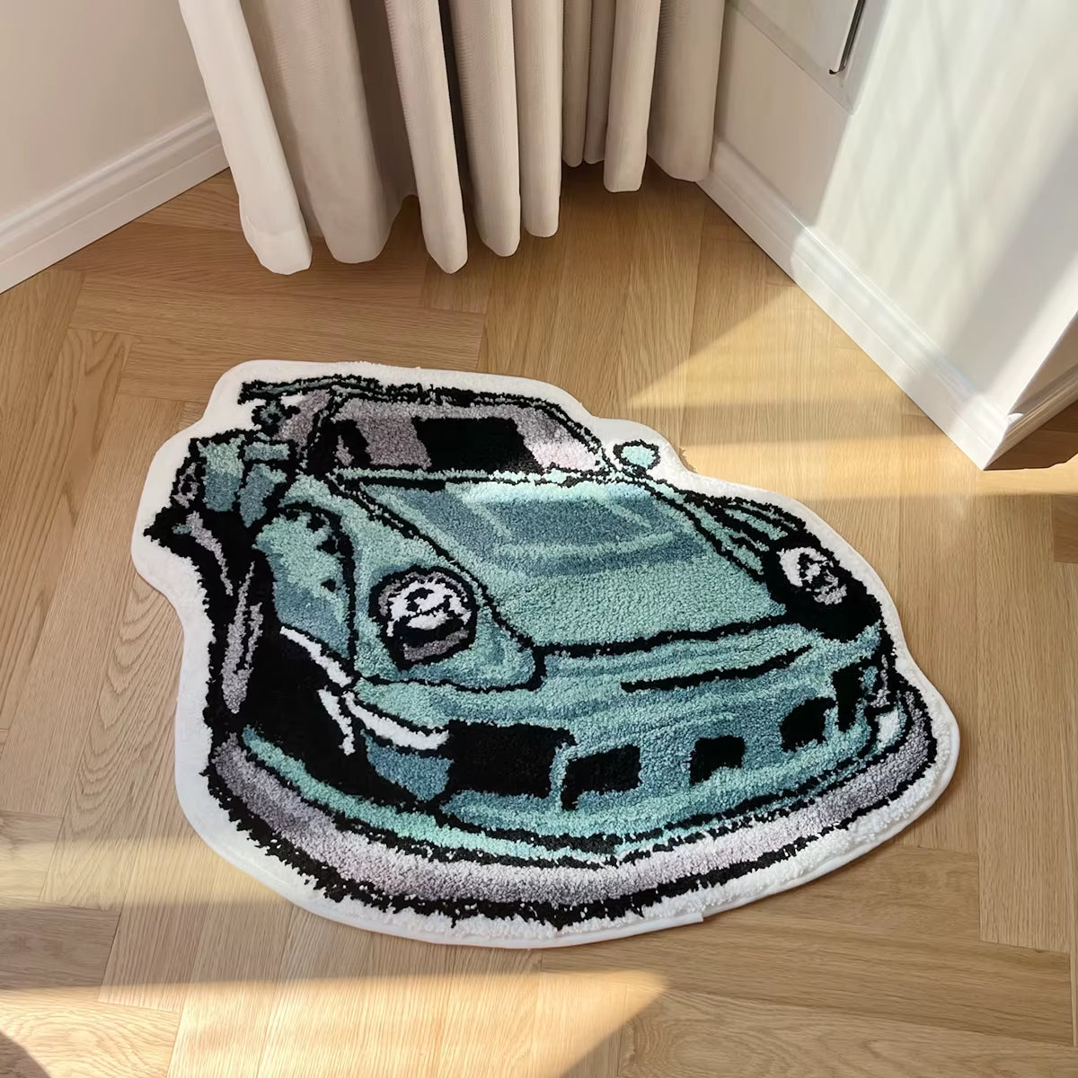 Enthusiast Racing Car Shaped Tufting Rug Soft Tufted An-Slip Floormat Sofa Feet Mat Carpet Entrance Doormats Absorbent